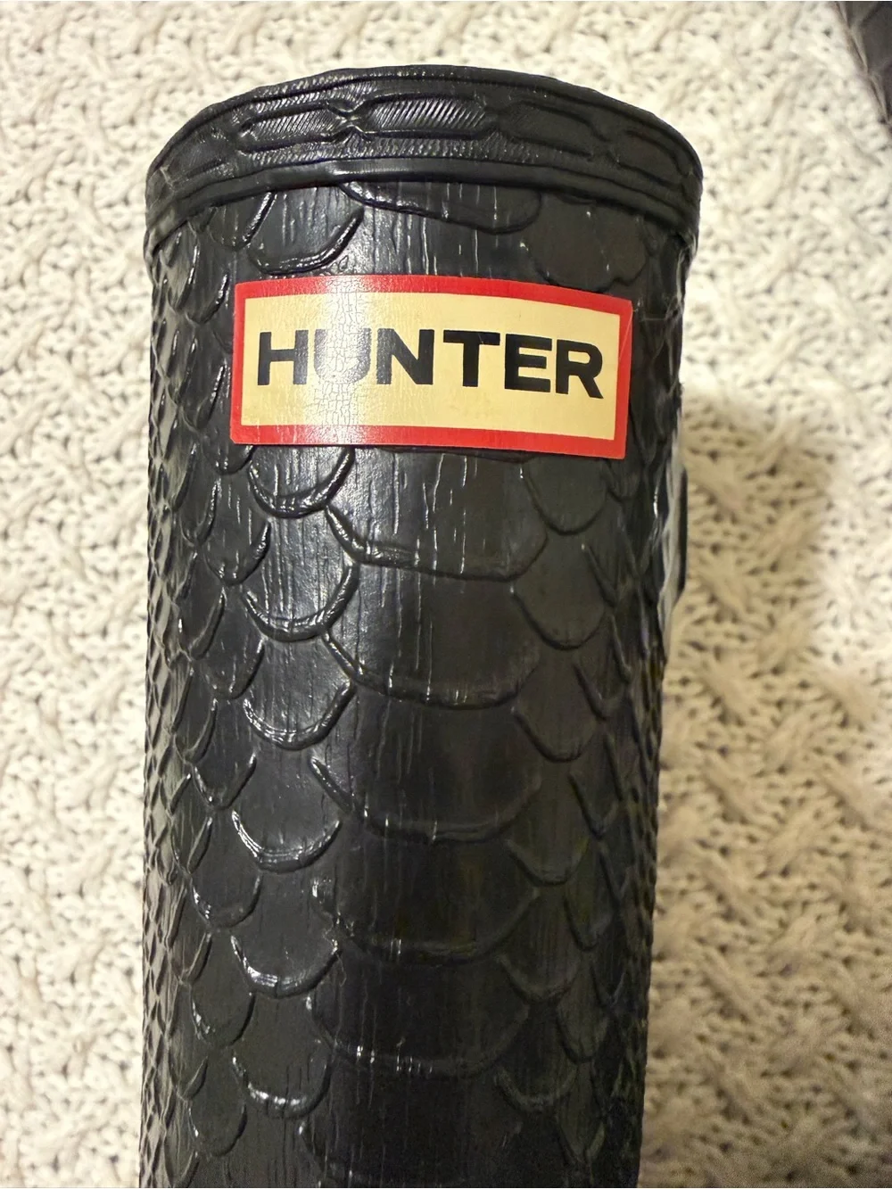 Hunter limited edition RARE carnaby boa snakeskin embossed textured tall boots 8